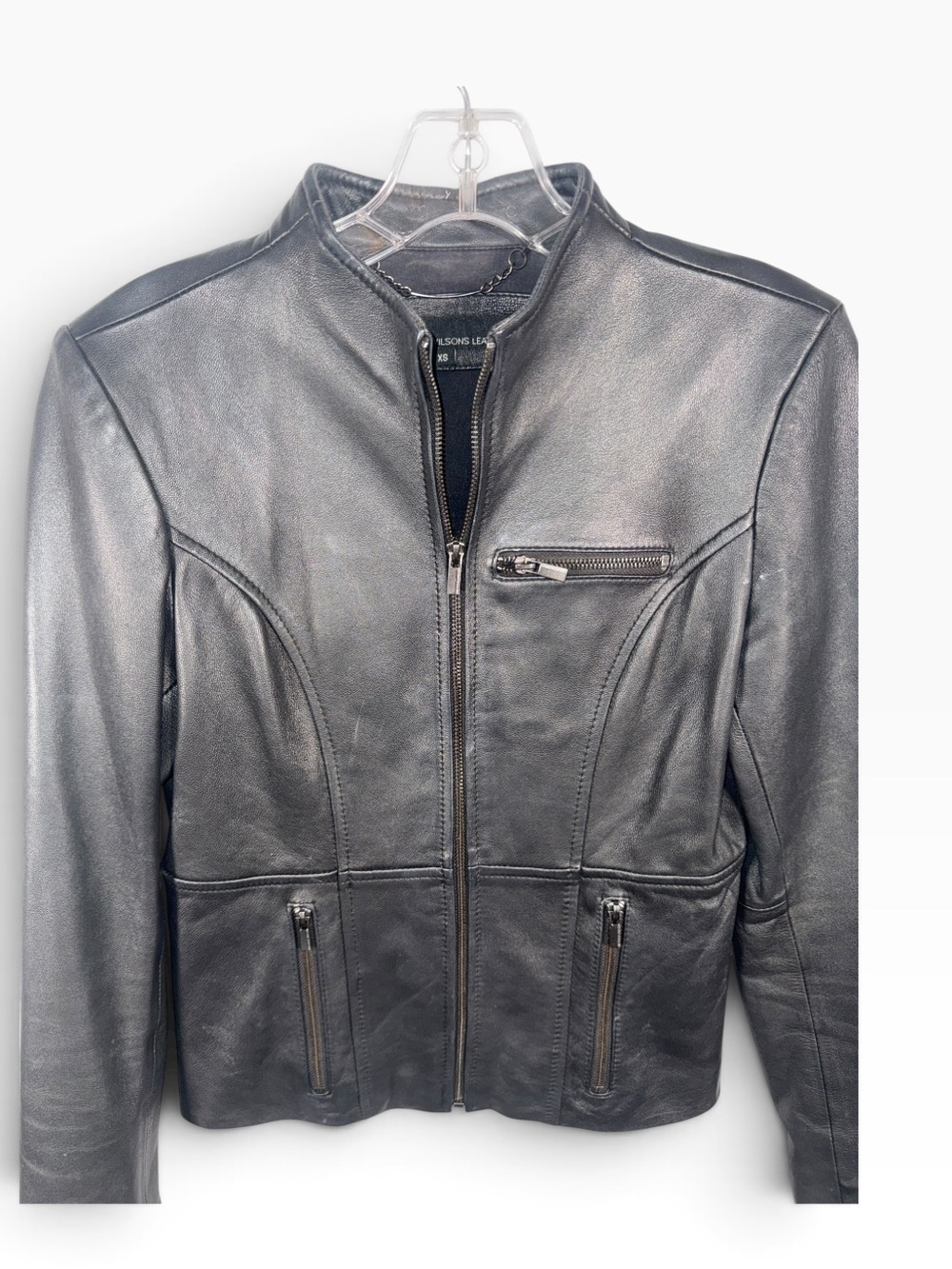 Wilsons Leather Black Zip-Front Women’s Leather Jacket - Picture 4 of 5